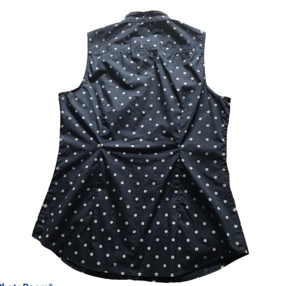 Banana Republic Womens Sleeveless Polka Dot Blouse - Picture 5 of 7
